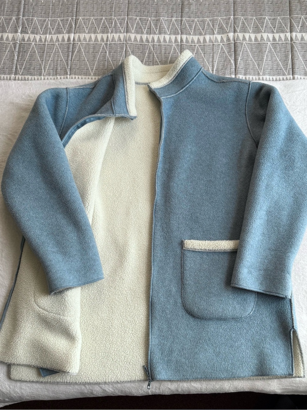 Denim & Co. Soft Comfy Faux Shearling Full Zip Coat 1X